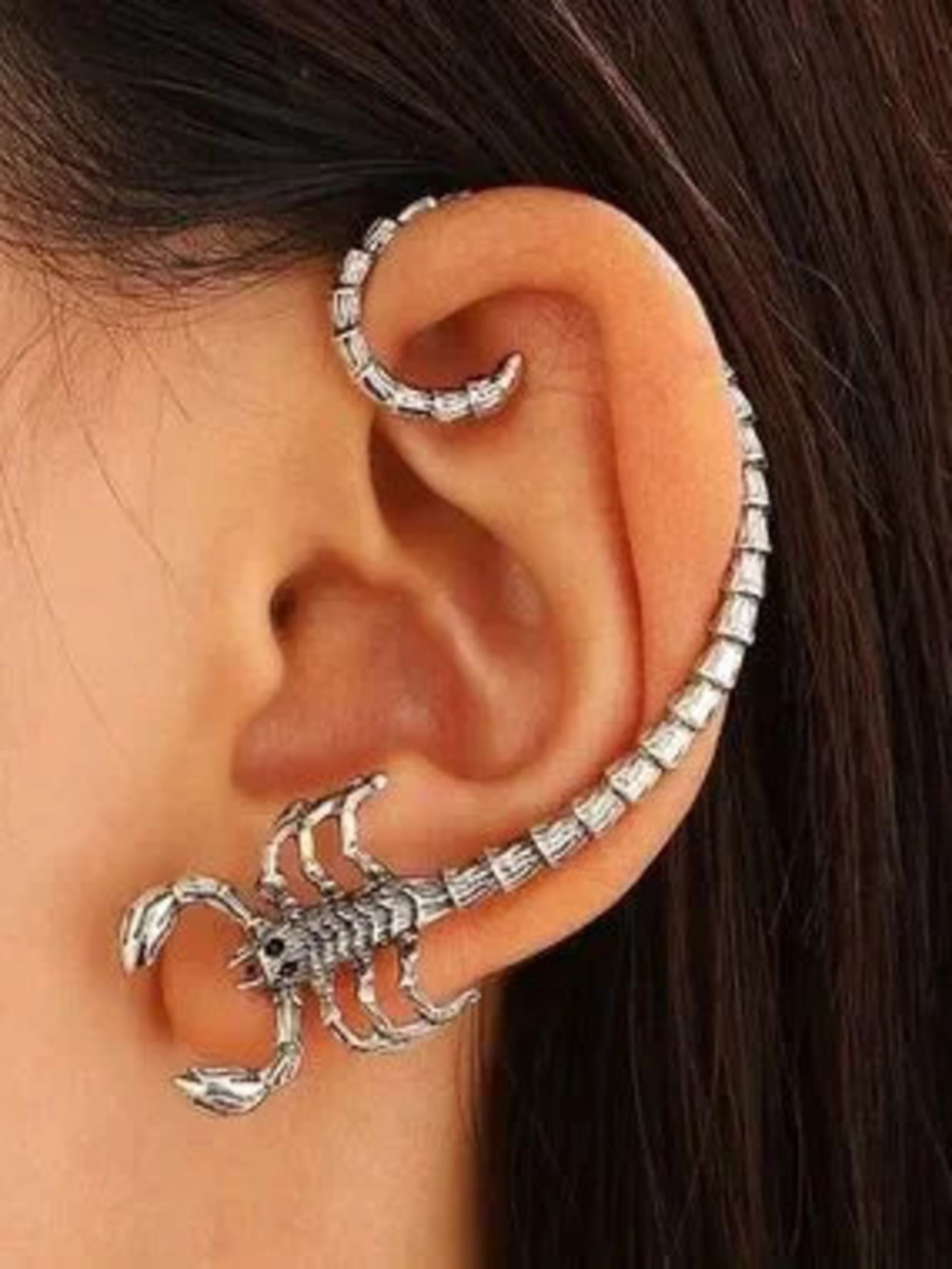 Silver Scorpion Ear Cuff
